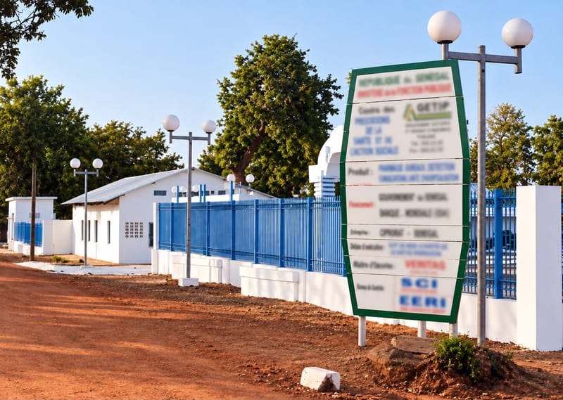 Entrée d’un centre de santé construit par SCI
